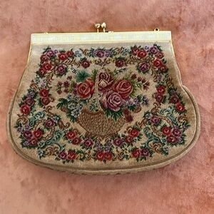 Vintage needlepoint fancy handbag
